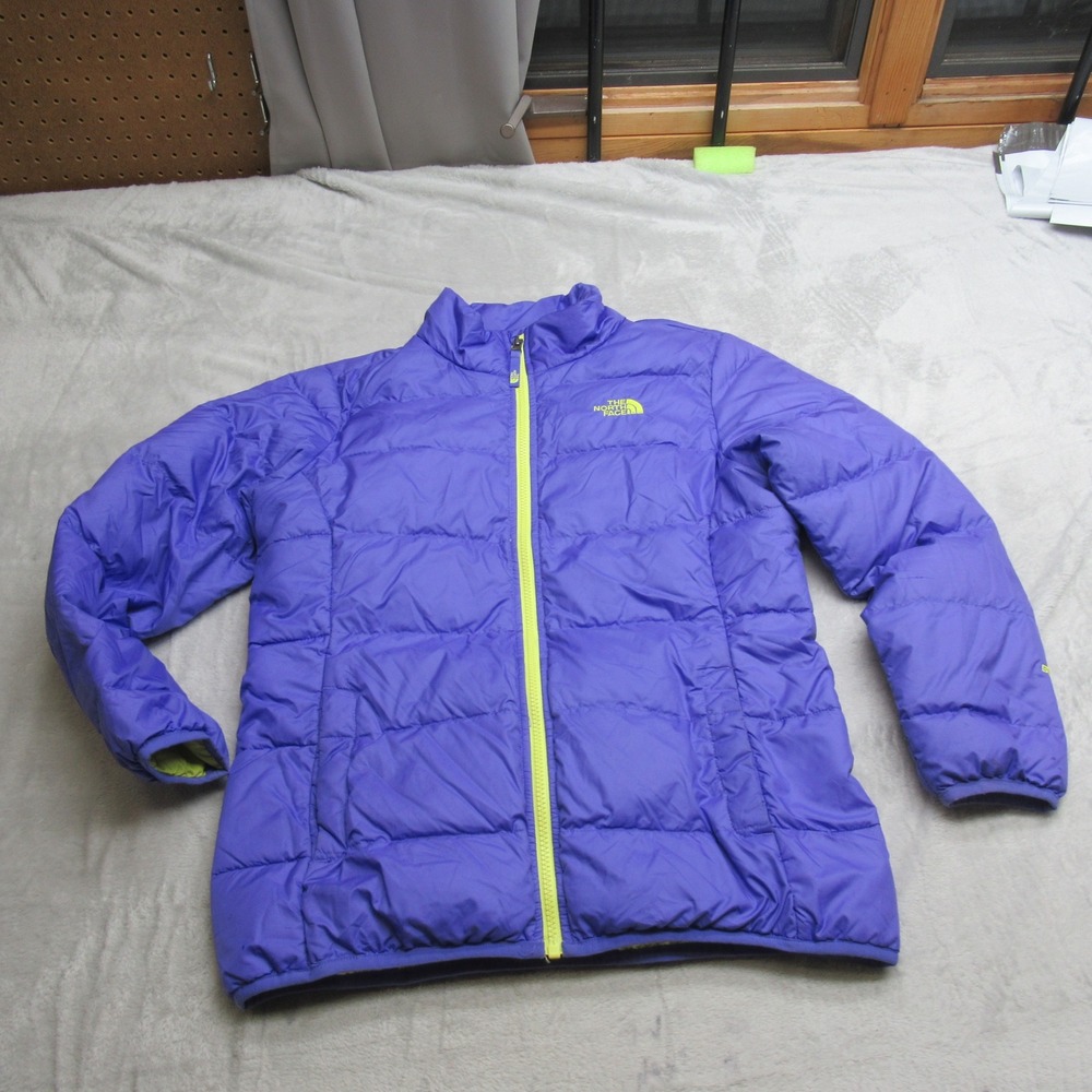 The North Face Down Jacket Girls XL Purple 550 Goose‎ Puffer Full Zip Insulated